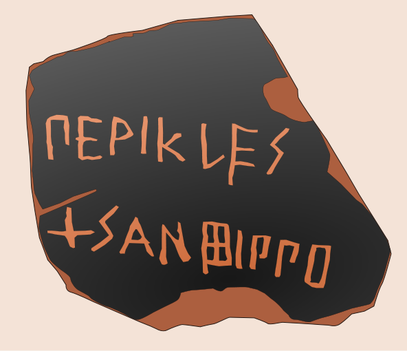ostracon con il nome di Pericle (disegno)